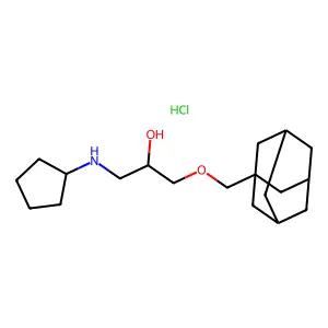 2-Propanol, 1-(1-adamantylmethoxy)-3-cyclopentylamino-, hydrochloride structure