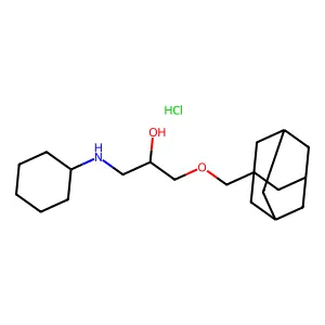 2-Propanol, 1-(1-adamantylmethoxy)-3-cyclohexylamino-, hydrochloride structure