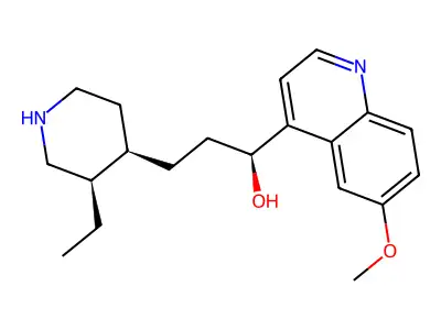 (1S)-3-[(3R,4R)-3-ethylpiperidin-4-yl]-1-(6-methoxyquinolin-4-yl)propan-1-ol structure
