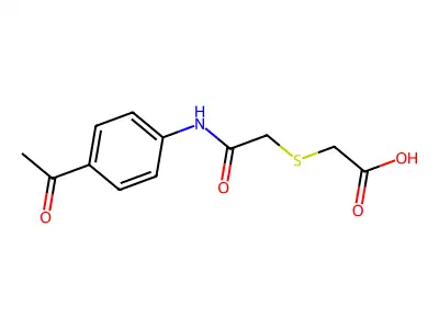 2-({[(4-Acetylphenyl)carbamoyl]methyl}sulfanyl)acetic acid structure