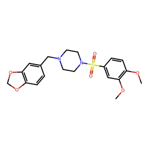 1-(Benzo[d][1,3]dioxol-5-ylmethyl)-4-((3,4-dimethoxyphenyl)sulfonyl)piperazine structure