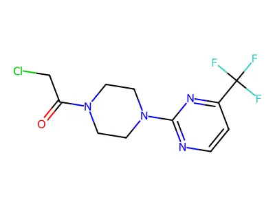 2-Chloro-1-{4-[4-(trifluoromethyl)pyrimidin-2-yl]piperazino}ethan-1-one structure