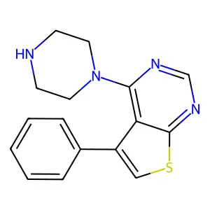 5-Phenyl-4-piperazin-1-yl-thieno[2,3-d]pyrimidine structure