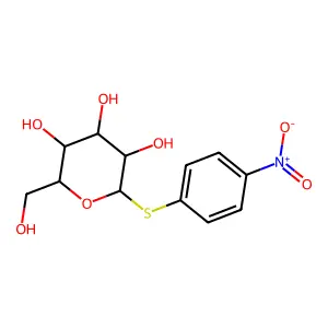 Para-nitrophenyl 1-thio-beta-D-glucopyranoside structure