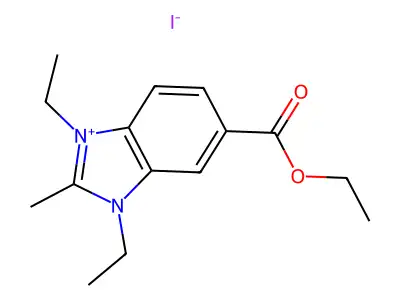 Ethyl 1,3-diethyl-2-methylbenzimidazol-1-ium-5-carboxylate;iodide structure