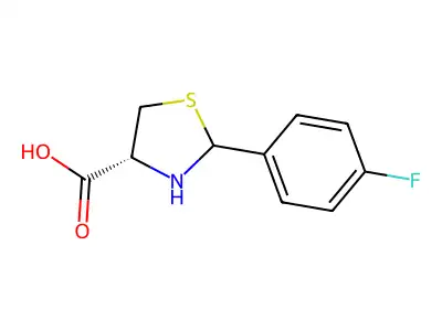 (4R)-2-(4-fluorophenyl)-1,3-thiazolidine-4-carboxylic acid structure