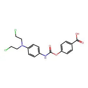 4-[[4-[Bis(2-chloroethyl)amino]phenyl]carbamoyloxy]benzoic acid structure