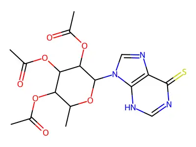 [4,5-diacetyloxy-2-methyl-6-(6-sulfanylidene-3H-purin-9-yl)oxan-3-yl] acetate structure