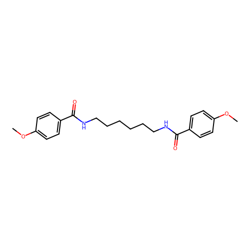 N,N'-hexane-1,6-diylbis(4-methoxybenzamide) structure