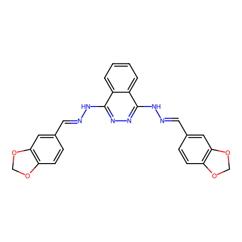 1-N,4-N-bis[(E)-1,3-benzodioxol-5-ylmethylideneamino]phthalazine-1,4-diamine structure