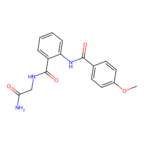 N-(2-amino-2-oxoethyl)-2-[(4-methoxybenzoyl)amino]benzamide structure