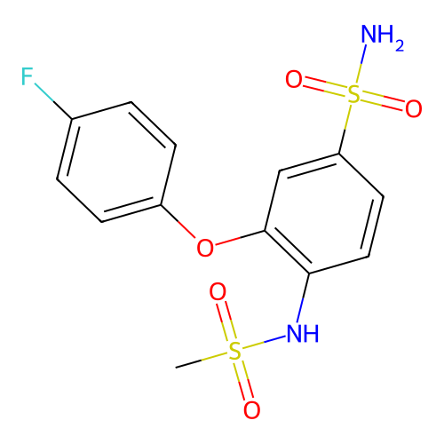 3-(4-Fluorophenoxy)-4-(methanesulfonamido)benzenesulfonamide structure