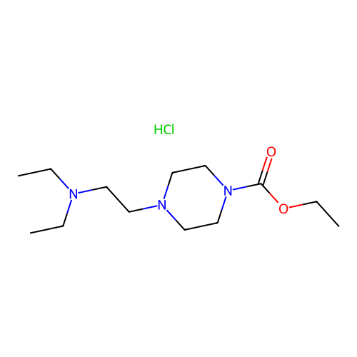 1-Piperazinecarboxylic acid, 4-(2-(diethylamino)ethyl)-, ethyl ester, hydrochloride structure