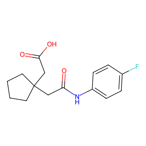 (1-{2-[(4-Fluorophenyl)amino]-2-oxoethyl}cyclopentyl)acetic acid structure