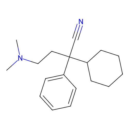2-Cyclohexyl-4-(dimethylamino)-2-phenylbutanenitrile structure