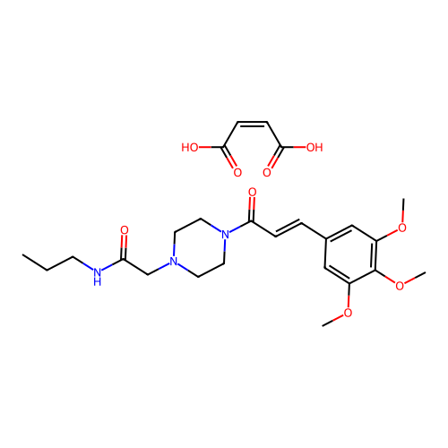 1-Piperazineacetamide, N-propyl-4-(3',4',5'-trimethoxycinnamoyl)-, maleate structure