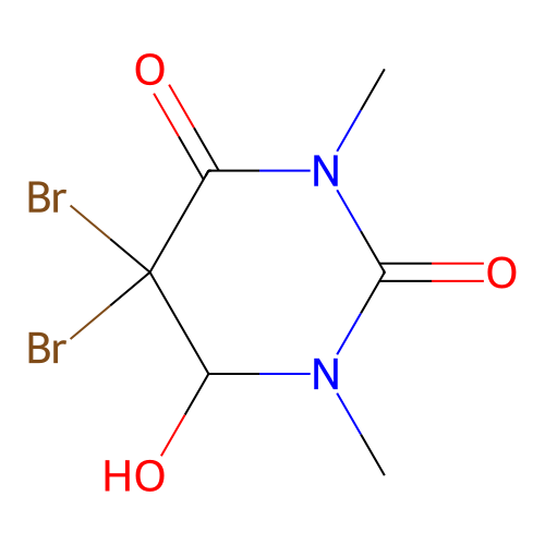 Hydrouracil, 5,5-dibromo-6-hydroxy-1,3-dimethyl- structure