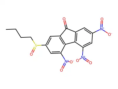 2-(butylsulfinyl)-4,5,7-trisnitro-9H-fluoren-9-one structure