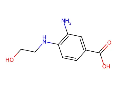 3-amino-4-(2-hydroxyethylamino)benzoic Acid structure