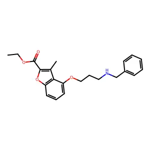 Ethyl 3-methyl-4-{3-[benzylamino]propoxy}benzo[d]furan-2-carboxylate structure