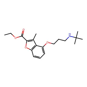 4-(3-tert-Butylamino-propoxy)-3-methyl-benzofuran-2-carboxylic acid ethyl ester structure