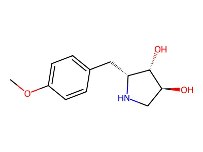 2-[(4-Methoxyphenyl)methyl]pyrrolidine-3,4-diol structure