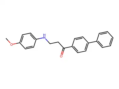 1-(1,1'-Biphenyl)-4-YL-3-(4-methoxyanilino)-1-propanone structure