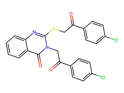 3-[2-(4-Chlorophenyl)-2-oxoethyl]-2-[[2-(4-chlorophenyl)-2-oxoethyl]thio]-4(3H)-quinazolinone structure