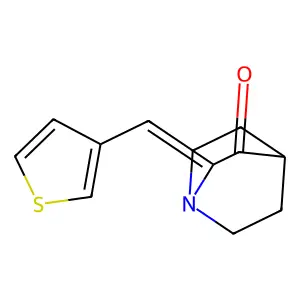(2E)-2-(thiophen-3-ylmethylidene)-1-azabicyclo[2.2.2]octan-3-one structure