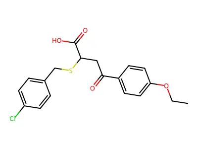 2-[(4-Chlorobenzyl)sulfanyl]-4-(4-ethoxyphenyl)-4-oxobutanoic acid structure