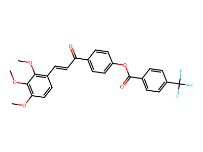 [4-[3-(2,3,4-Trimethoxyphenyl)prop-2-enoyl]phenyl] 4-(trifluoromethyl)benzoate structure