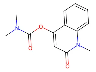 (1-methyl-2-oxoquinolin-4-yl) N,N-dimethylcarbamate structure