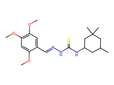 2-[(2,4,5-Trimethoxyphenyl)methylene]-N-(3,3,5-trimethylcyclohexyl)hydrazinecarbothioamide structure