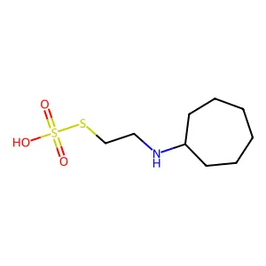 Ethanethiol, 2-cycloheptylamino-, hydrogen sulfate (ester) structure