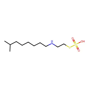Ethanethiol, 2-(7-methyloctyl)amino-, hydrogen sulfate (ester) structure