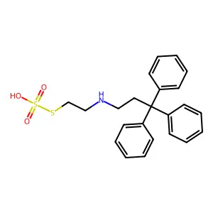 Ethanethiol, 2-(2-tritylethyl)amino-, hydrogen sulfate (ester) structure