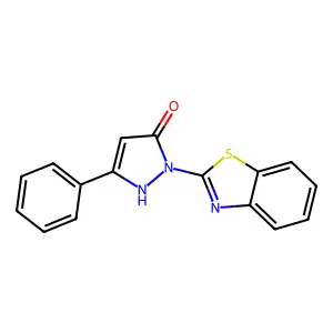 2-(1,3-benzothiazol-2-yl)-5-phenyl-2,4-dihydro-3H-pyrazol-3-one structure