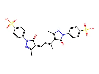 4-[4,5-Dihydro-4-[3-[5-hydroxy-3-methyl-1-(4-sulfophenyl)-1H-pyrazol-4-yl]-2-buten-1-ylidene]-3-methyl-5-oxo-1H-pyrazol-1-yl]benzenesulfonic acid structure
