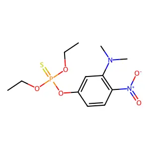 Phosphorothioic acid, O,O-diethyl O-(3-(dimethylamino)-4-nitrophenyl) ester structure
