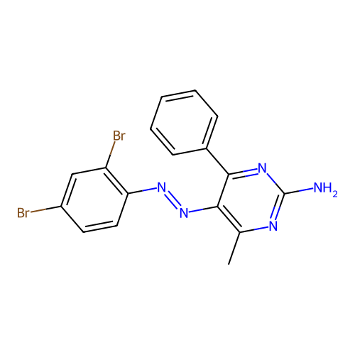 5-[(2,4-Dibromophenyl)diazenyl]-4-methyl-6-phenylpyrimidin-2-amine structure