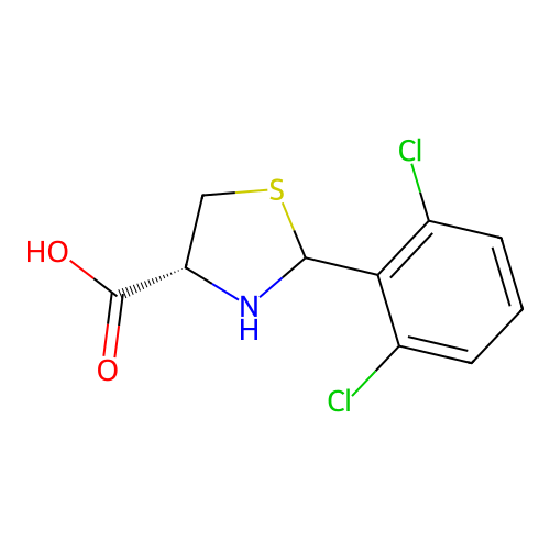 (4R)-2-(2,6-dichlorophenyl)thiazolidine-4-carboxylic acid structure