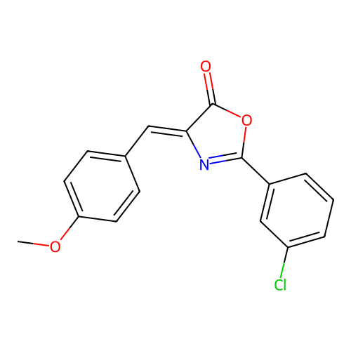(Z)-2-(3-chlorophenyl)-4-(4-methoxybenzylidene)oxazol-5(4H)-one structure