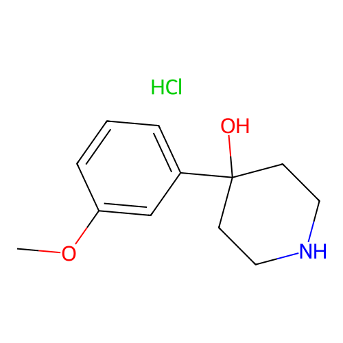 4-Piperidinol, 4-(3-methoxyphenyl)-, hydrochloride (1:1) structure