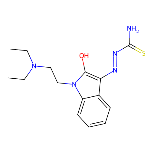 [[1-(2-diethylaminoethyl)-2-oxoindol-3-ylidene]amino]thiourea structure