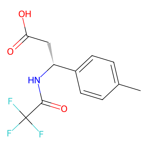 (3R)-3-(4-methylphenyl)-3-(2,2,2-trifluoroacetamido)propanoic acid structure