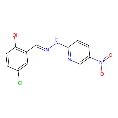 4-Chloro-2-[[(5-nitro-2-pyridinyl)hydrazinylidene]methyl]phenol structure