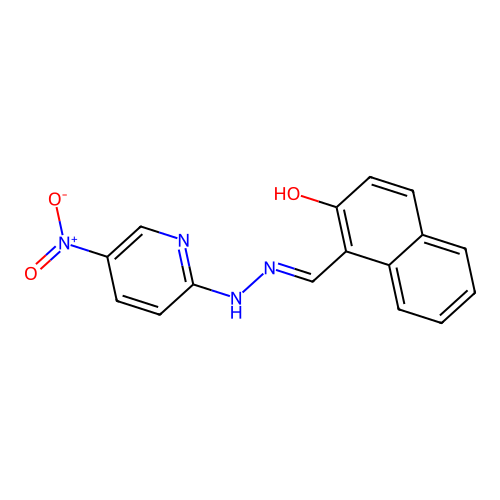 1-{[2-(5-Nitropyridin-2-yl)hydrazinylidene]methyl}naphthalen-2-ol structure