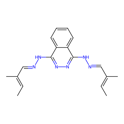 1-N,4-N-bis(2-methylbut-2-enylideneamino)phthalazine-1,4-diamine structure