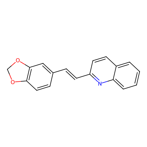 2-(2-(1,3-Benzodioxol-5-yl)vinyl)quinoline structure