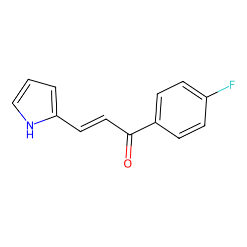 (E)-1-(4-fluorophenyl)-3-(1H-pyrrol-2-yl)prop-2-en-1-one structure